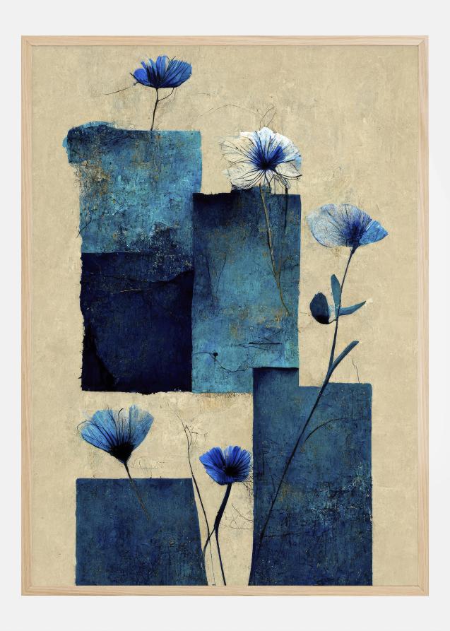 Bildverkstad Blocks And Flowers Poster