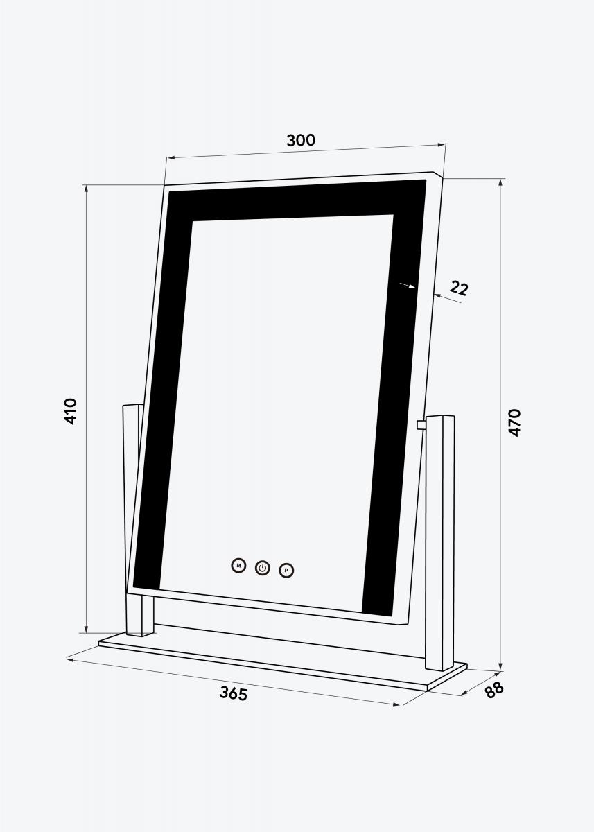 KAILA KAILA Make-up spiegel Stand LED Roségoud 30x41 cm
