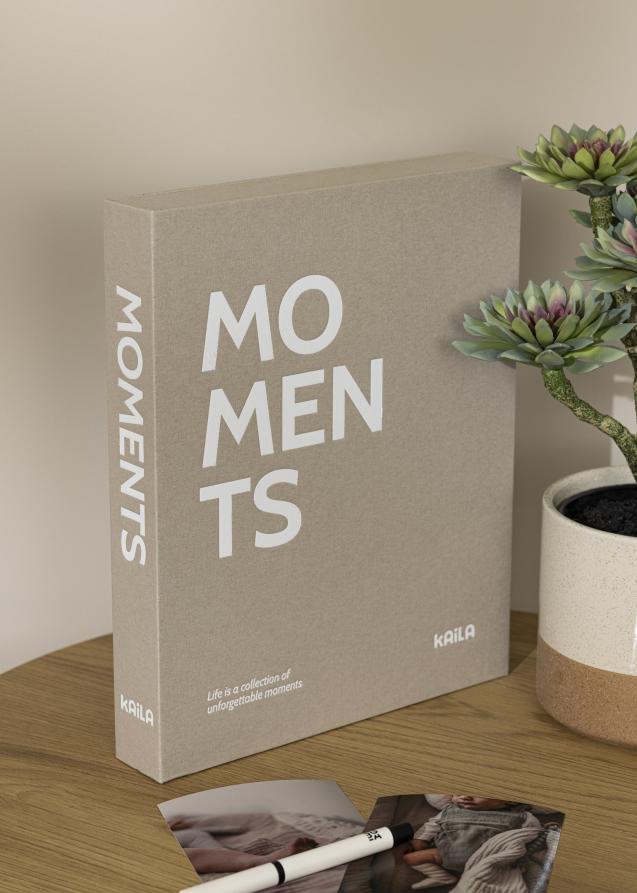 KAILA KAILA MOMENTS Grey - Coffee Table Photo Album (60 Zwarte zijden)