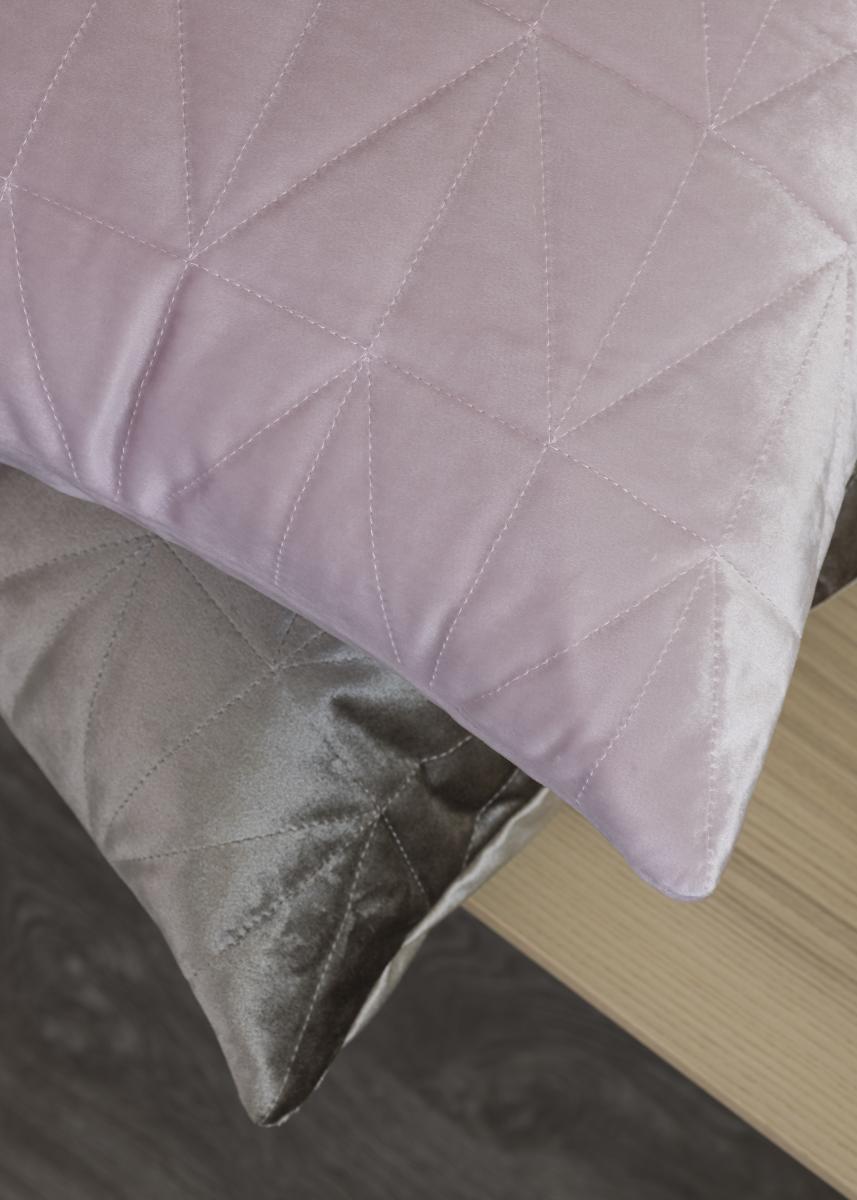 Redlunds Sammet Quilt Kussenhoes Lichtroze 45x45 cm