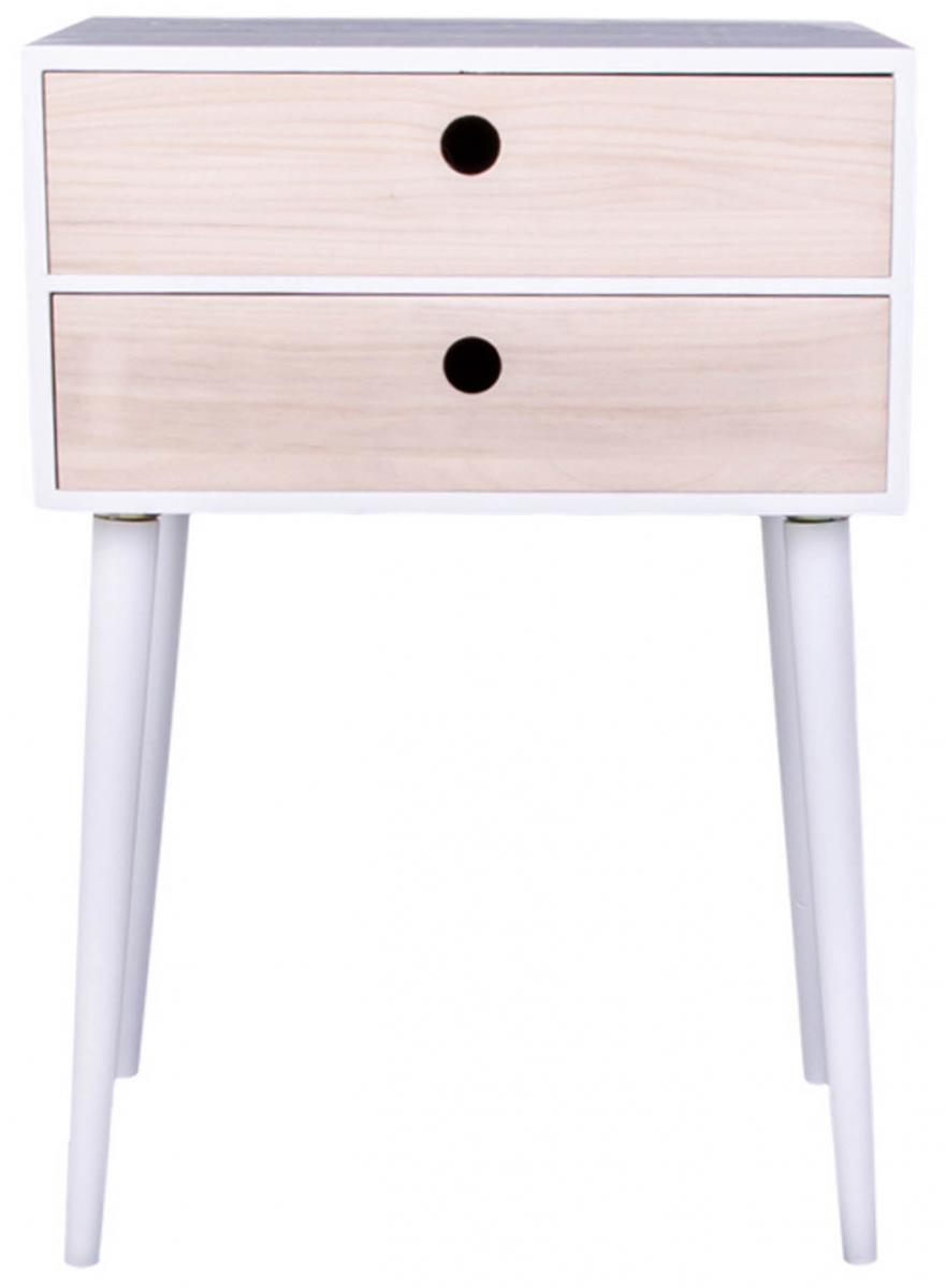 House Nordic Nachtkastje Rimini 32x45 cm - Wit/Hout