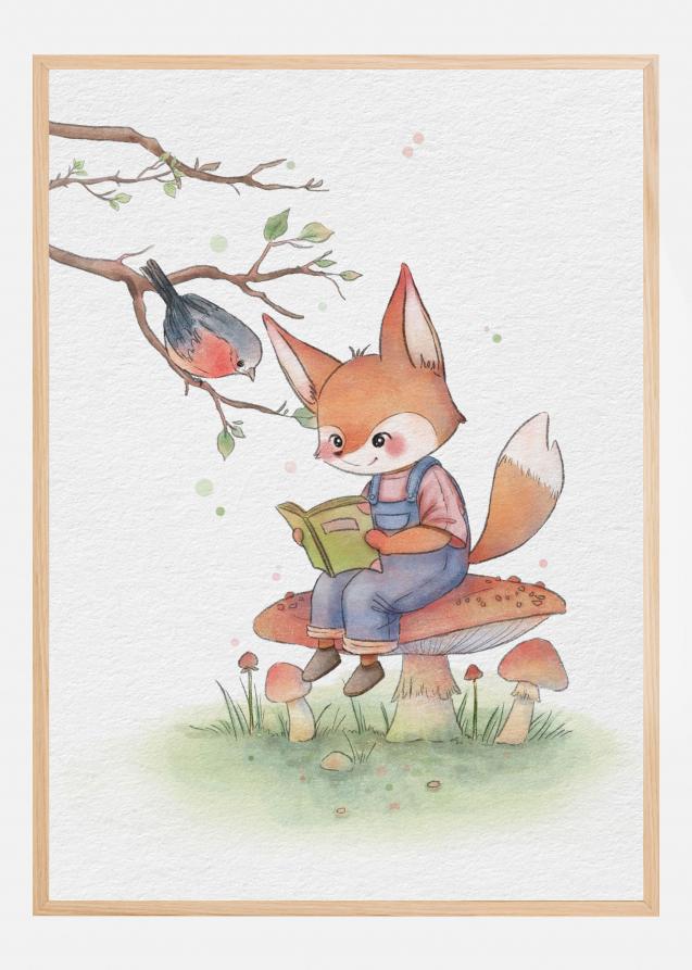 Bildverkstad Fox and Bird Illustration Poster