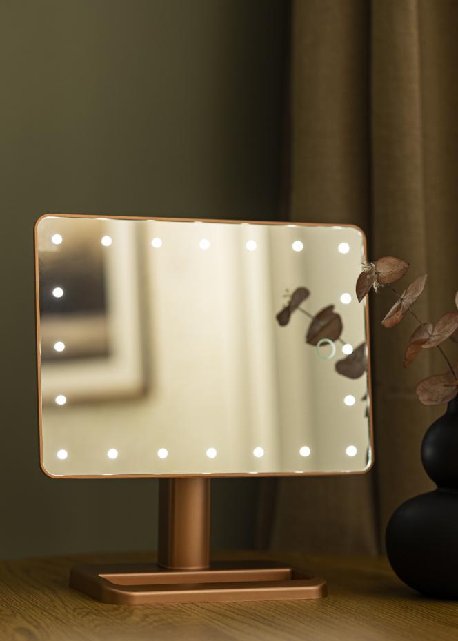 KAILA KAILA Make-up spiegel LED met Bluetooth Speaker Rosgoud 18x30 cm