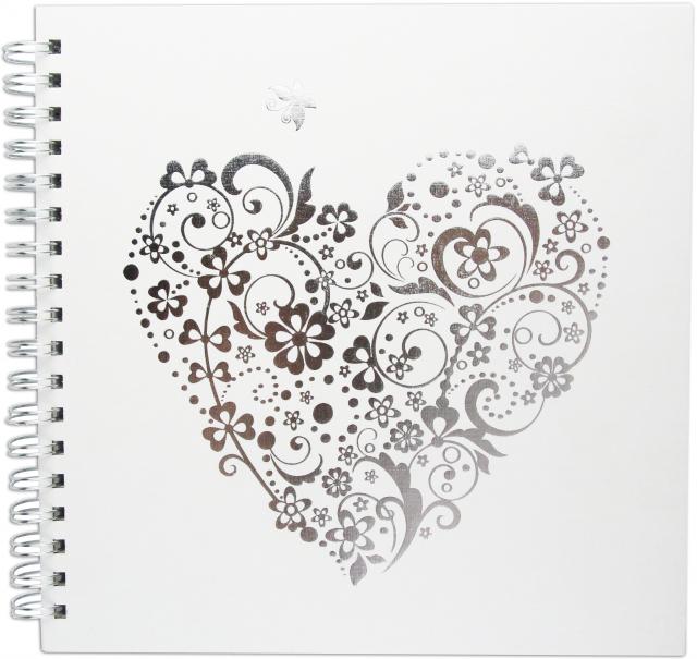 Burde Celebration Wit - 25x25 cm (48 witte zijden / 24 bladen)