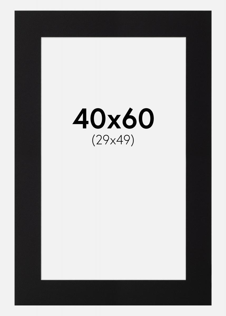 Galleri 1 Passe-partout Zwart (Witte kern) 40x60 cm (29x49)