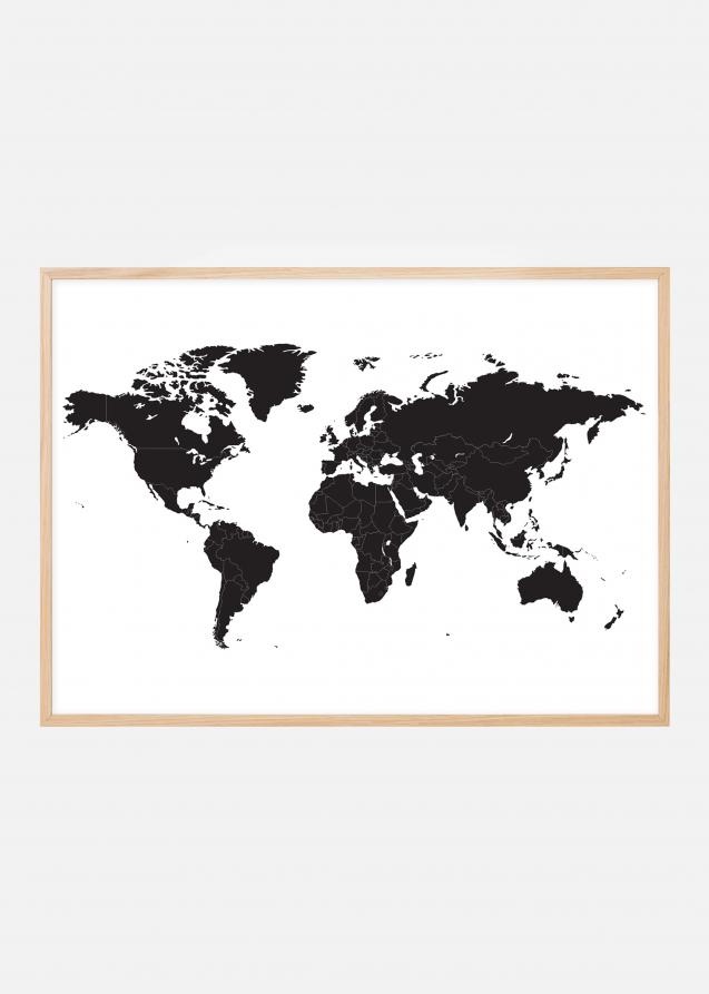 Lagervaror egen produktion Wereldkaart - Zwart Poster