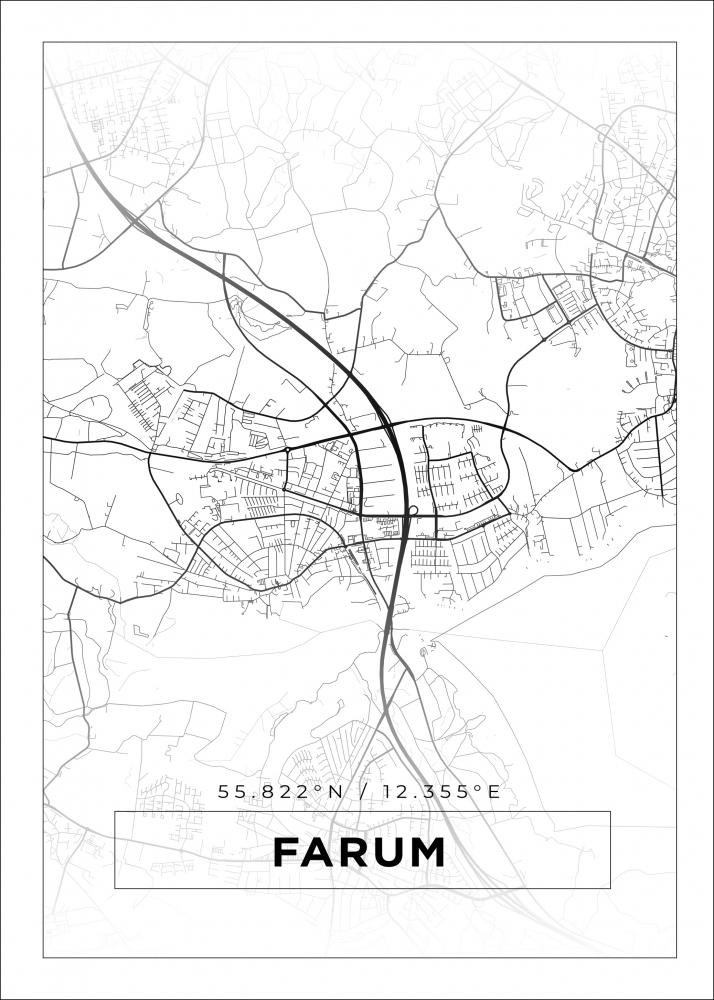 Bildverkstad Map - Farum - White Poster