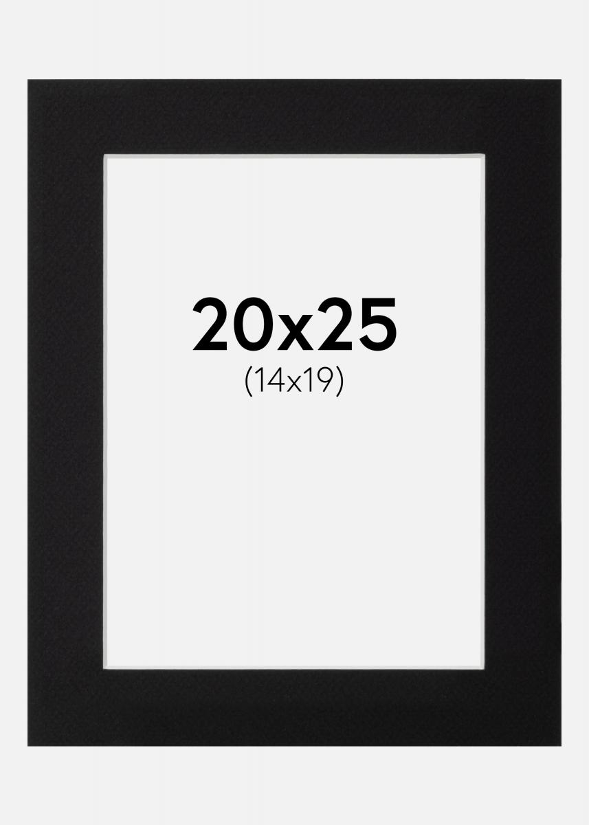 Galleri 1 Passe-partout Zwart (Witte kern) 20x25 cm (14x19)