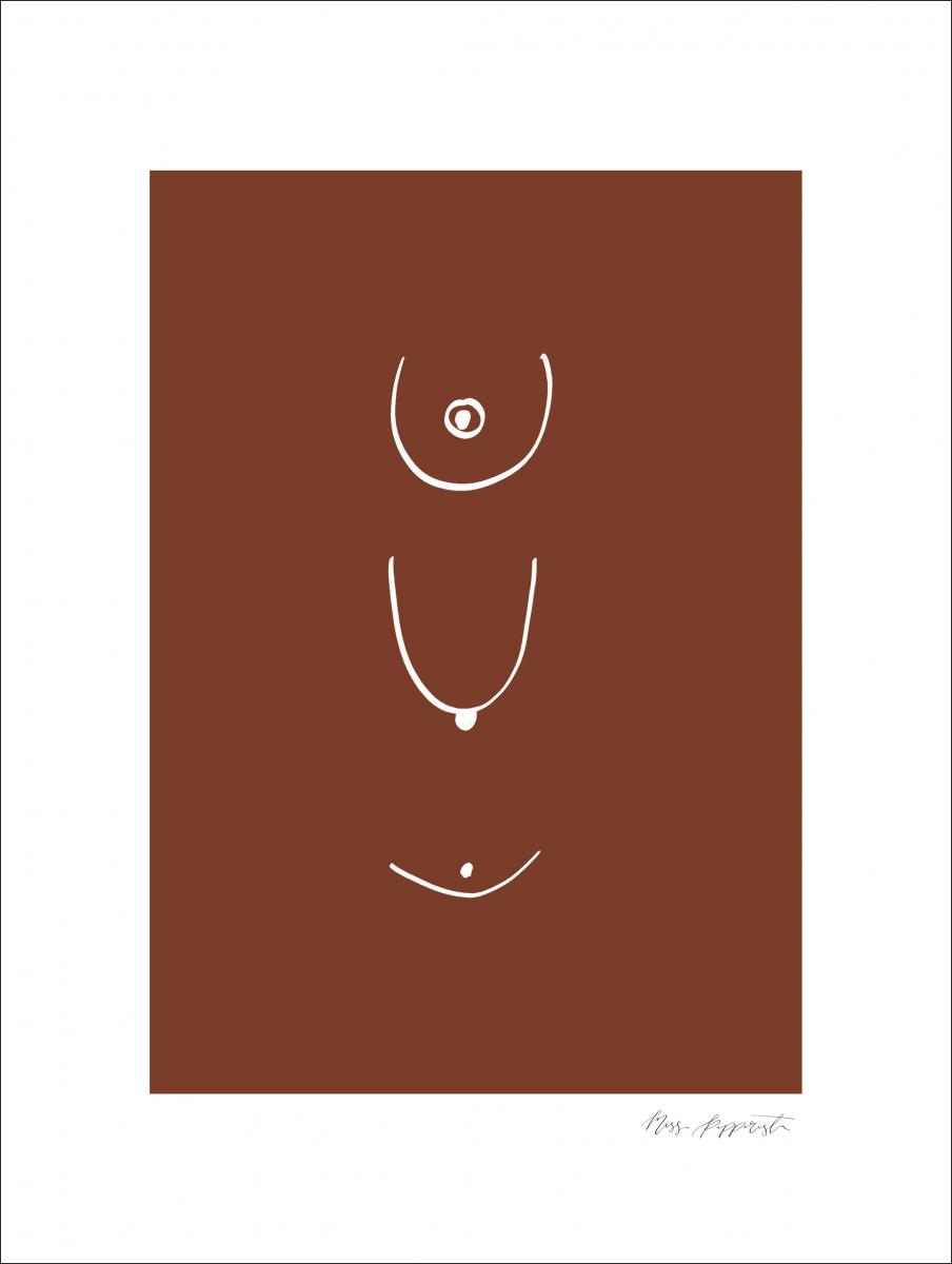 Bildverkstad Thin lines - Brown Poster