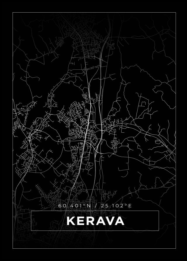 Bildverkstad Map - Kerava - Black Poster