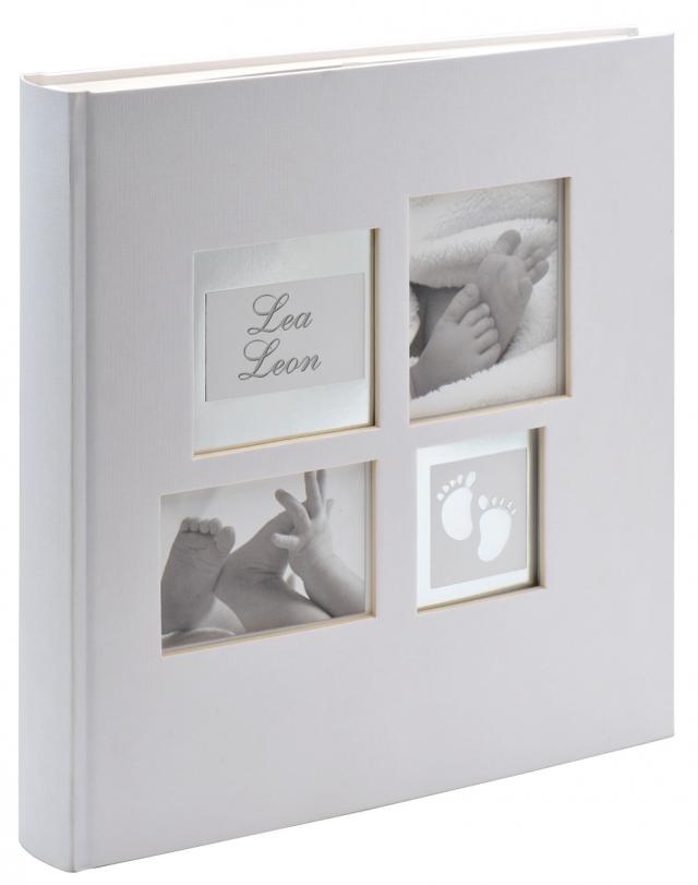Walther Little Foot Album Grijs-wit - 28x30,5 cm (60 Witte zijden / 30 bladen)
