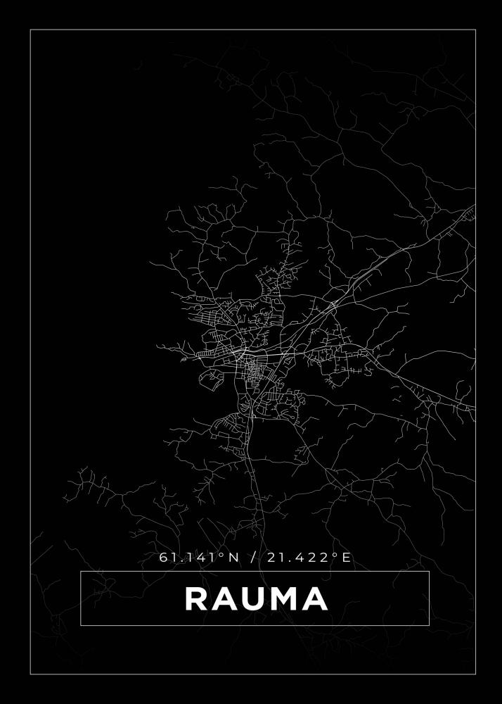 Bildverkstad Map - Rauma - Black Poster