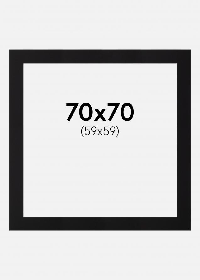 Artlink Passe-partout Zwart Standaard (Witte kern) 70x70 cm (59x59)