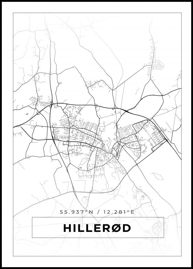 Bildverkstad Map - Hillerød - White Poster