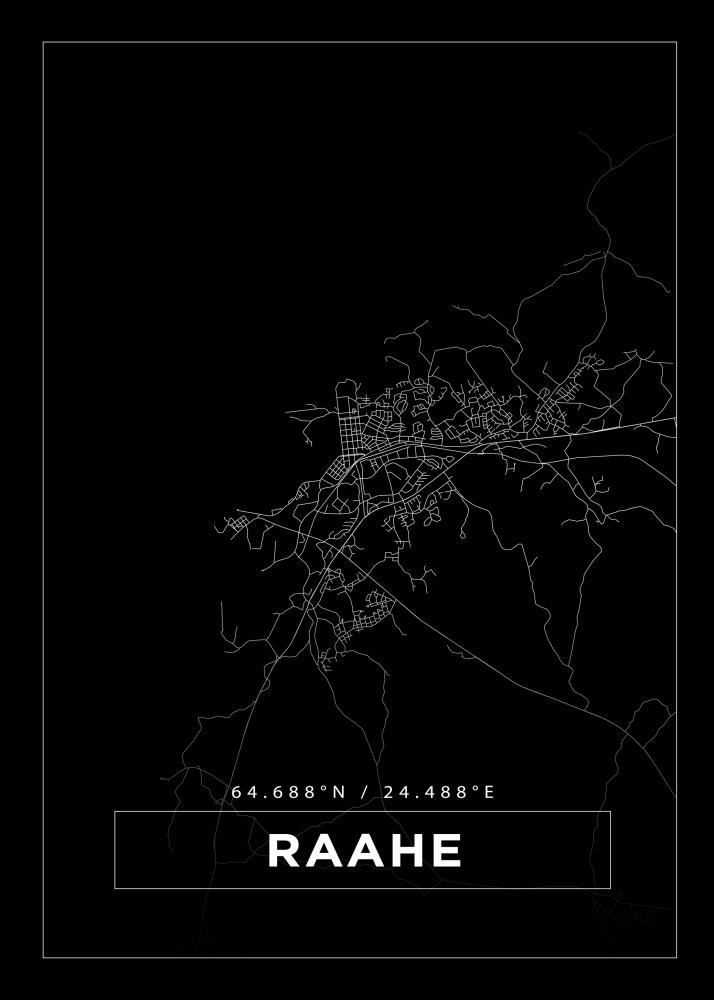 Bildverkstad Map - Raahe - Black Poster