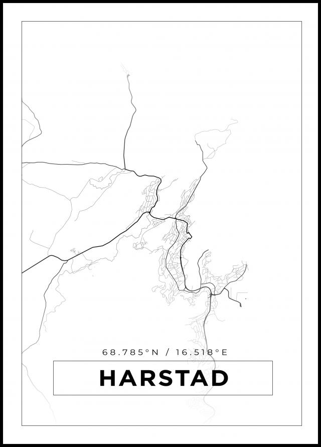 Bildverkstad Map - Harstad - White Poster