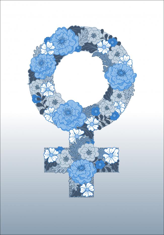 Bildverkstad Feminist flower blue