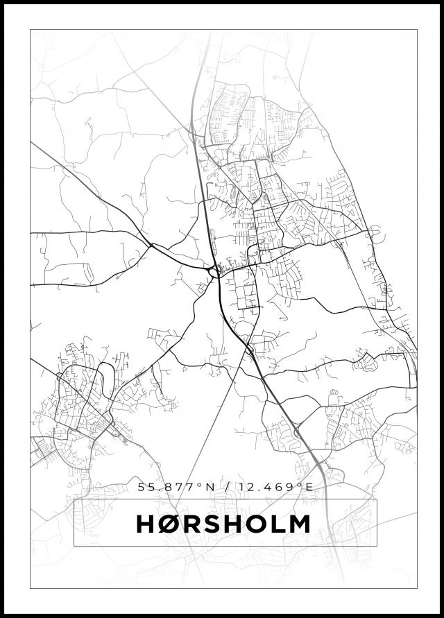Bildverkstad Map - Hørsholm - White Poster