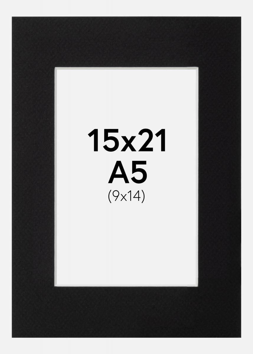 Galleri 1 Passe-partout Zwart (Witte kern) 15x21 cm (9x14)