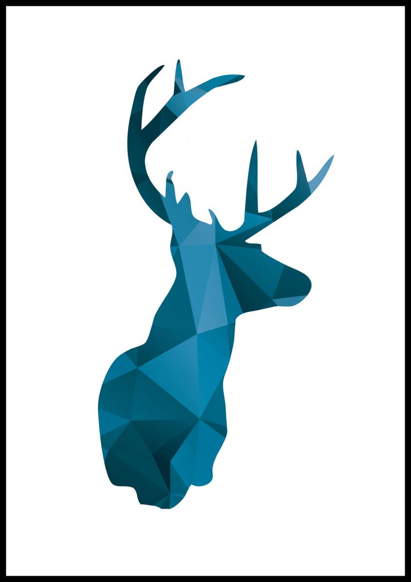 Bildverkstad Deer - Blue Poster