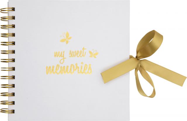 Burde Sweet Memories Goud - 18x18 cm (48 Witte zijden / 24 bladen)