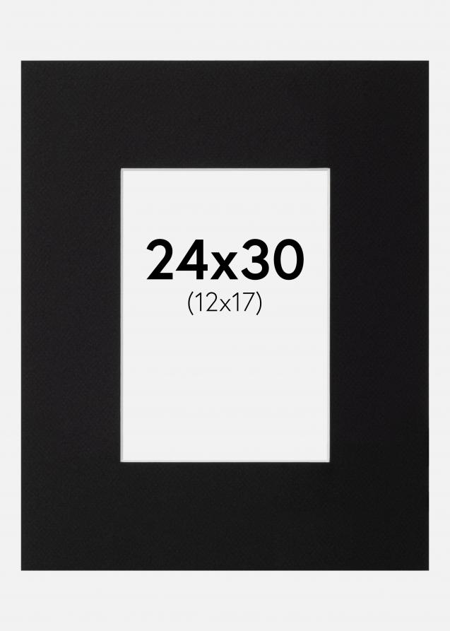 Galleri 1 Passe-partout XL Zwart (Witte kern) 24x30 cm (12x17)