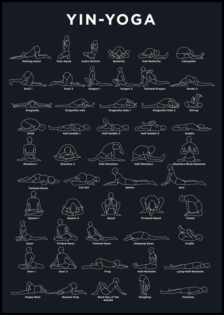 Bildverkstad Yoga - Navy Poster