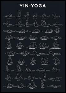 Bildverkstad Yoga - Navy Poster