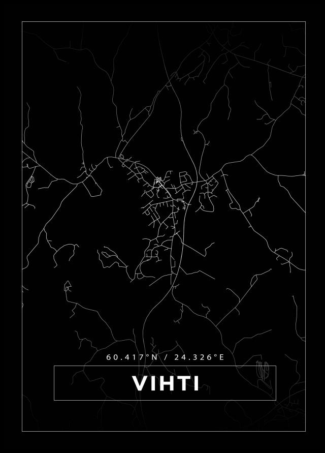 Bildverkstad Map - Vihti - Black Poster