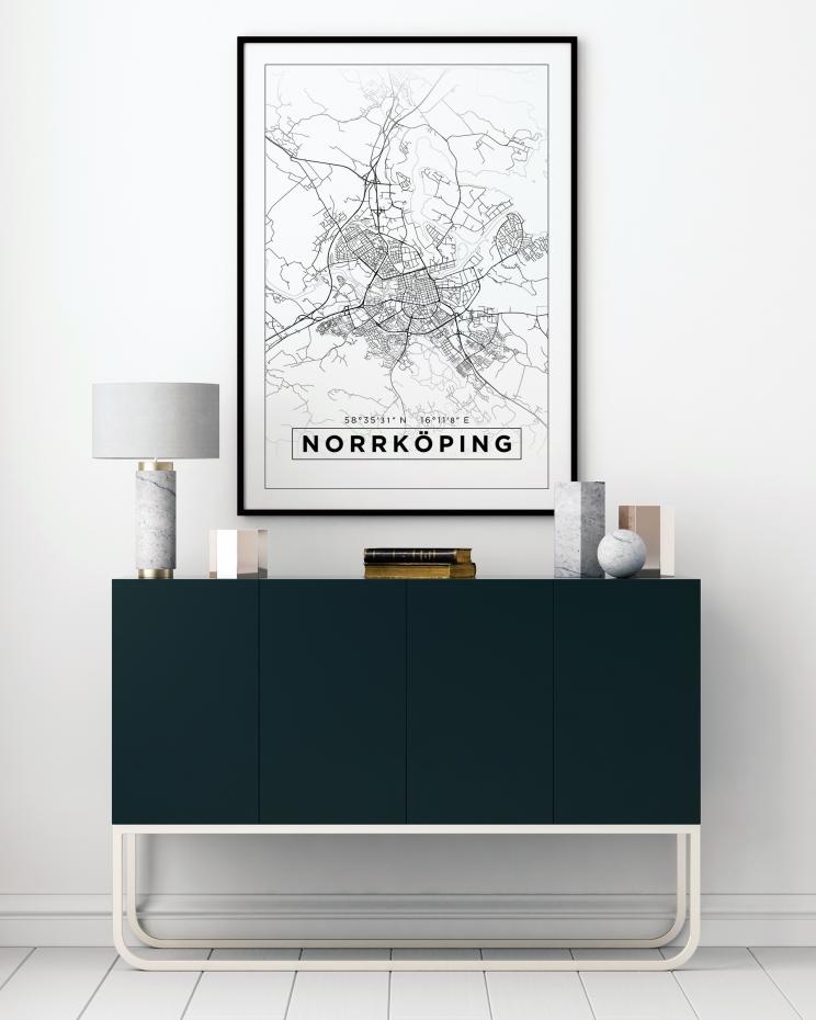 Bildverkstad Map - Norrkping - White Poster