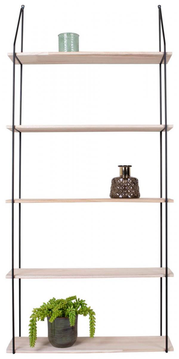 House Nordic Wandplank Eindhoven 65x145 cm - Zwart/Hout