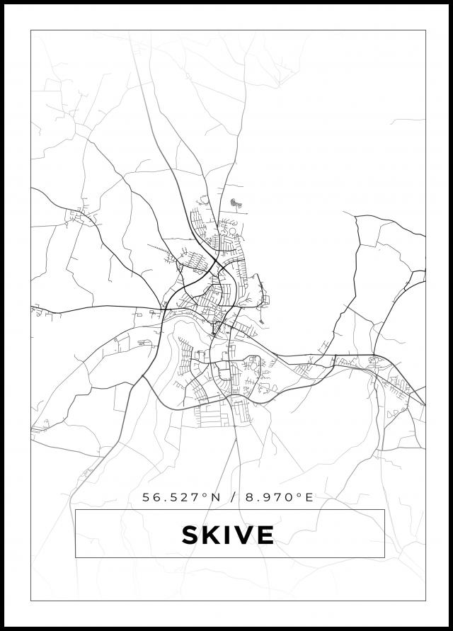 Bildverkstad Map - Skive - White Poster