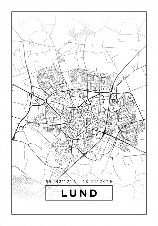 Bildverkstad Map - Lund - White Poster