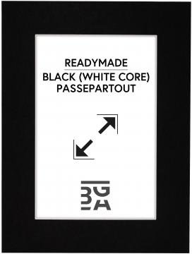 Egen tillverkning - Passepartouter Passe-partout Zwart (Witte kern) 80x80 cm (69x69)