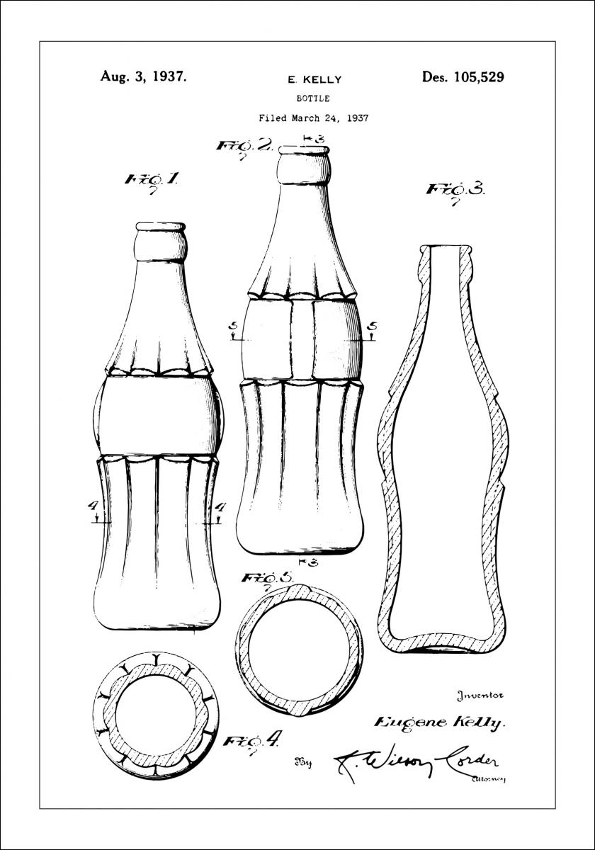 Lagervaror egen produktion Patenttekening - Coca Colafles Poster