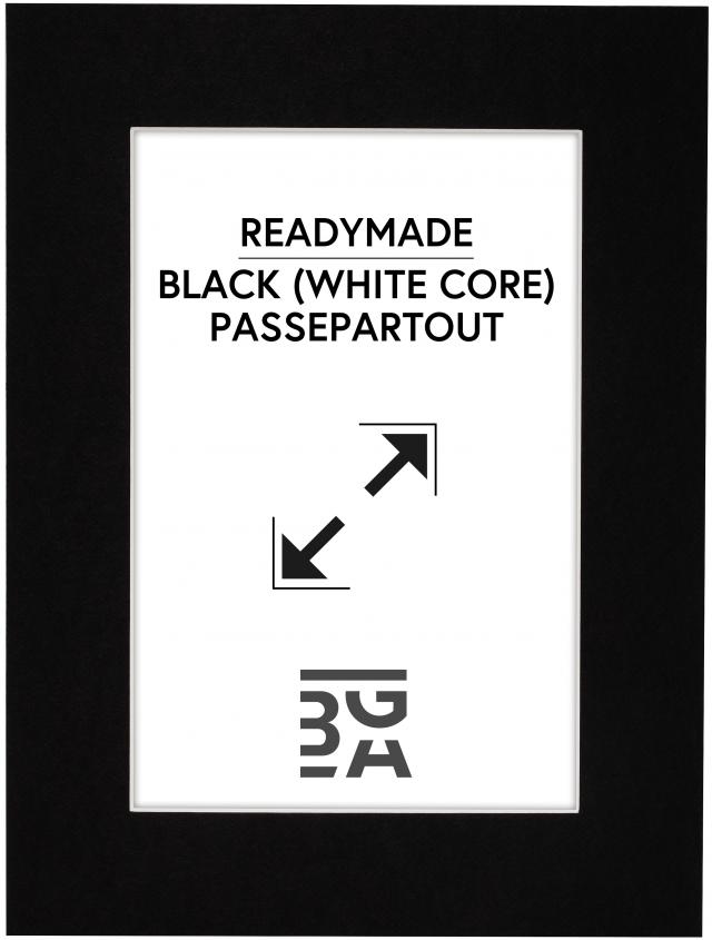 Galleri 1 Passe-partout Zwart (Witte kern) 15x20 cm (10x14)