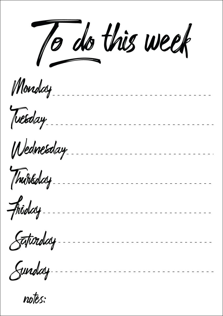 Bildverkstad Week Planner I - White Poster
