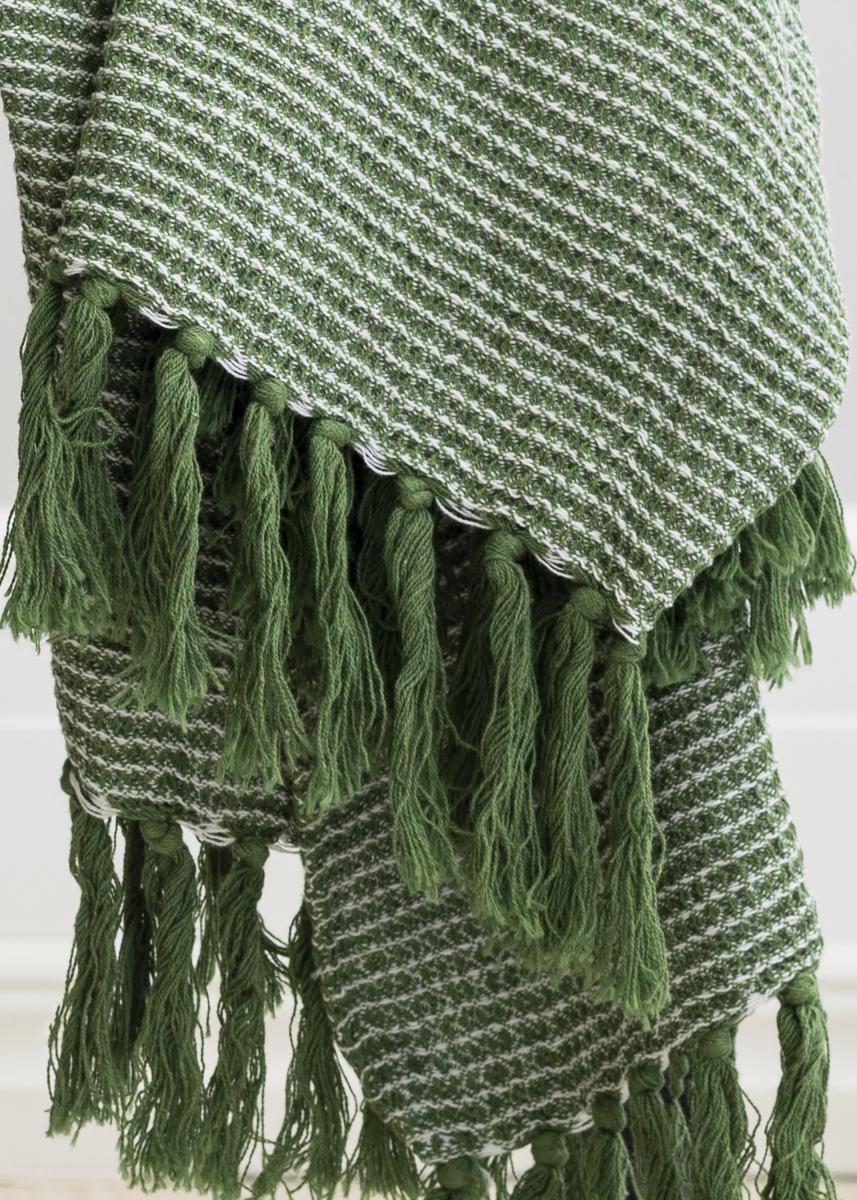 Recycled by wille Plaid Valter - Groen/Wit 130x170 cm
