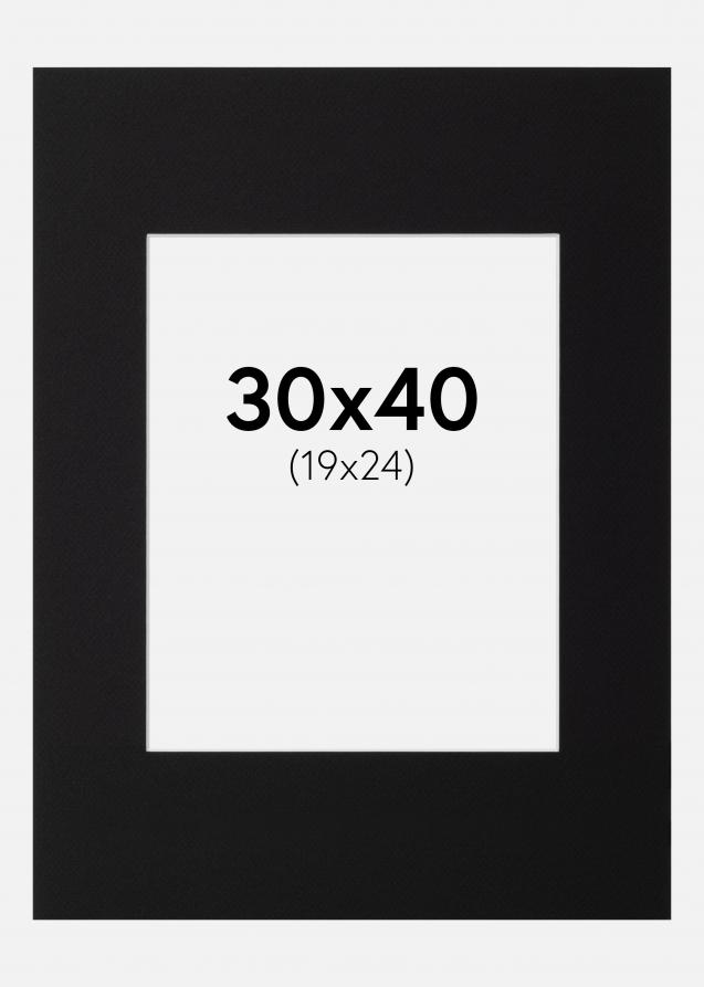 Galleri 1 Passe-partout Zwart (Witte kern) 30x40 cm (19x24)
