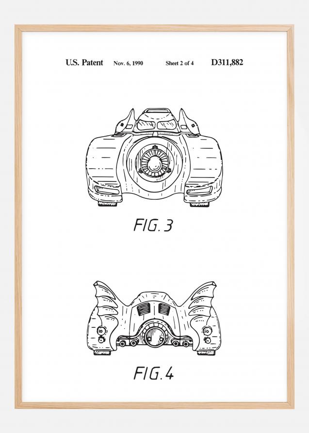 Bildverkstad Patenttekening - Batman - Batmobile 1990 II Poster