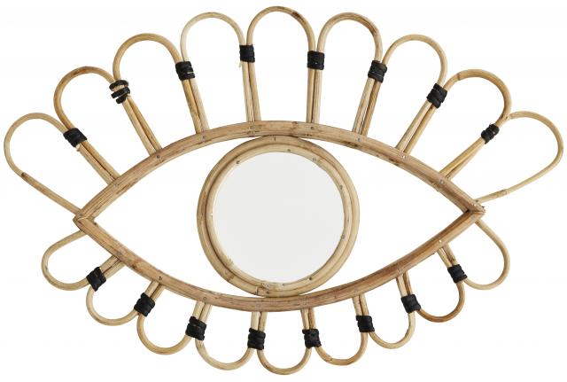 Madam Stoltz Spiegel Oog Bamboe 51x33 cm