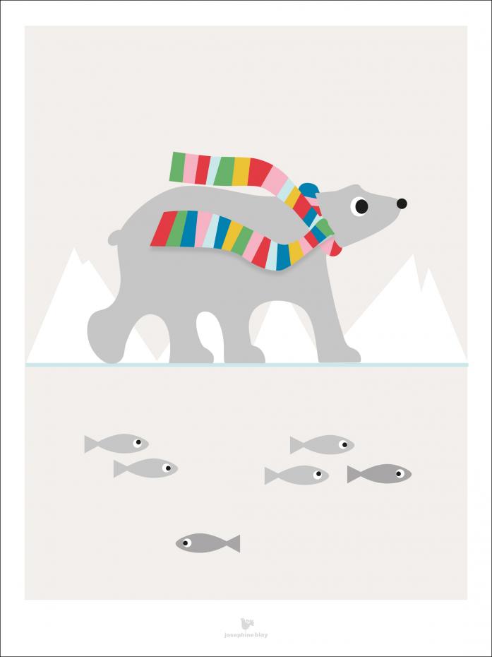Bildverkstad Polar bear scarf - Beige Poster