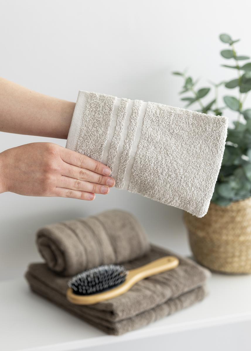 Borganäs of Sweden Washandje Basic Badstof - Zandkleur 15x21 cm
