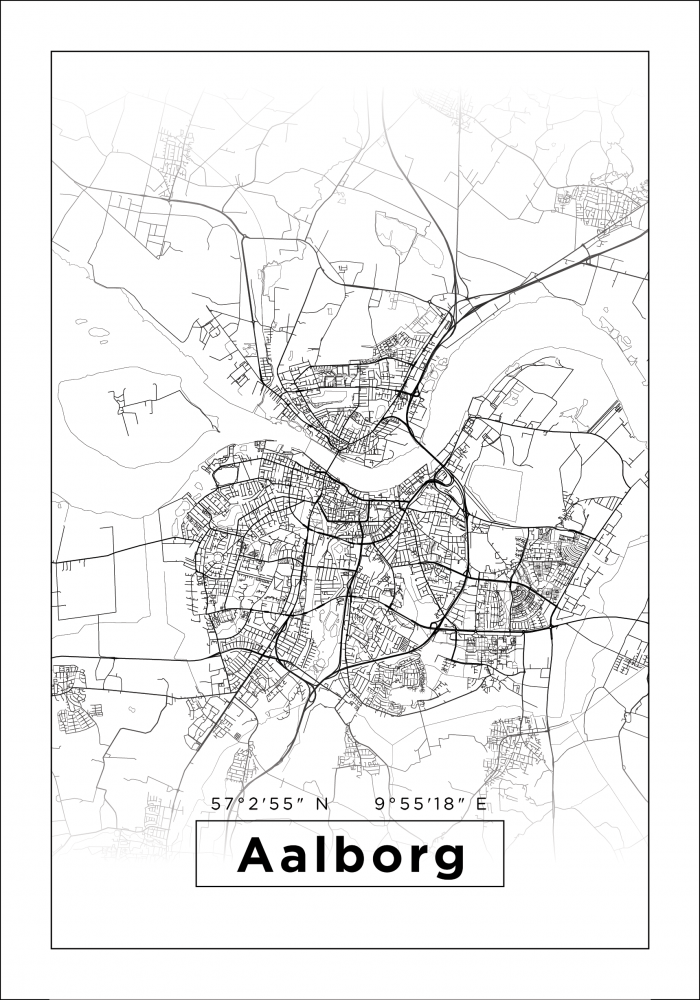 Bildverkstad Map - Aalborg - White Poster