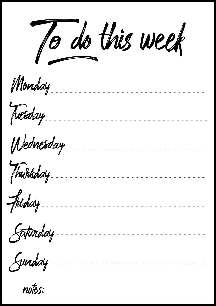 Bildverkstad Week Planner I - White Poster