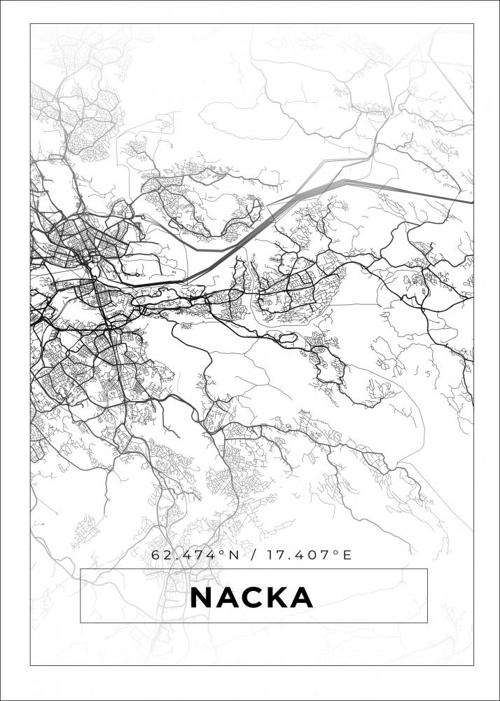 Bildverkstad Map - Nacka - White Poster
