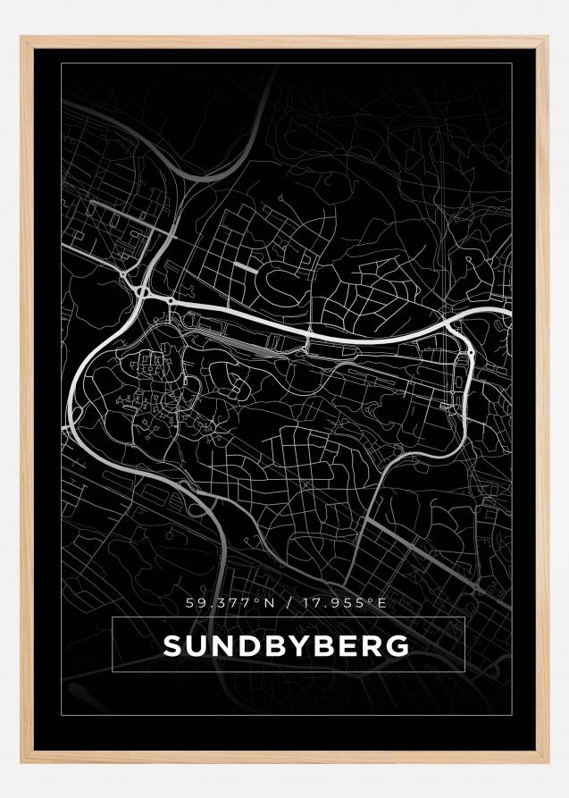 Bildverkstad Map - Sundbyberg - Black Poster
