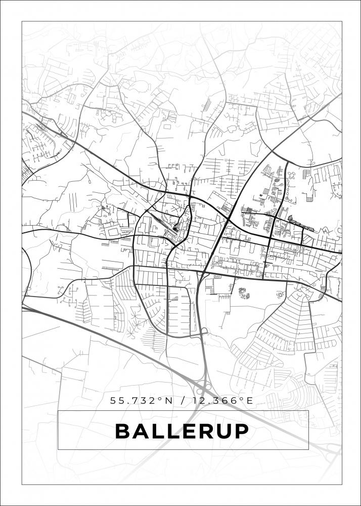 Bildverkstad Map - Ballerup - White Poster