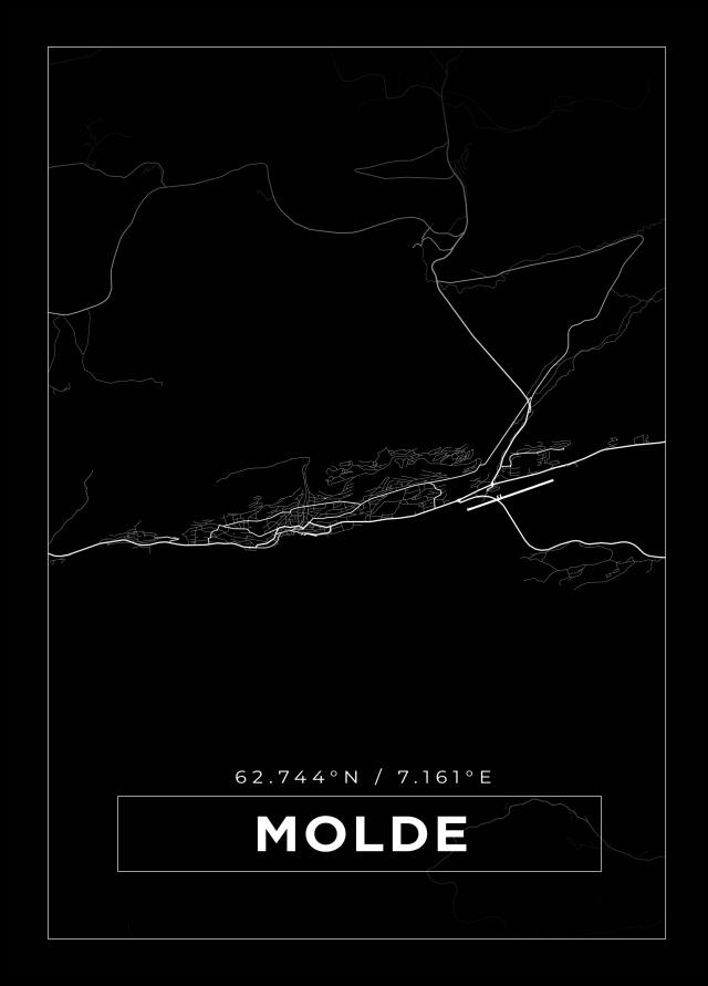 Bildverkstad Map - Molde - Black Poster