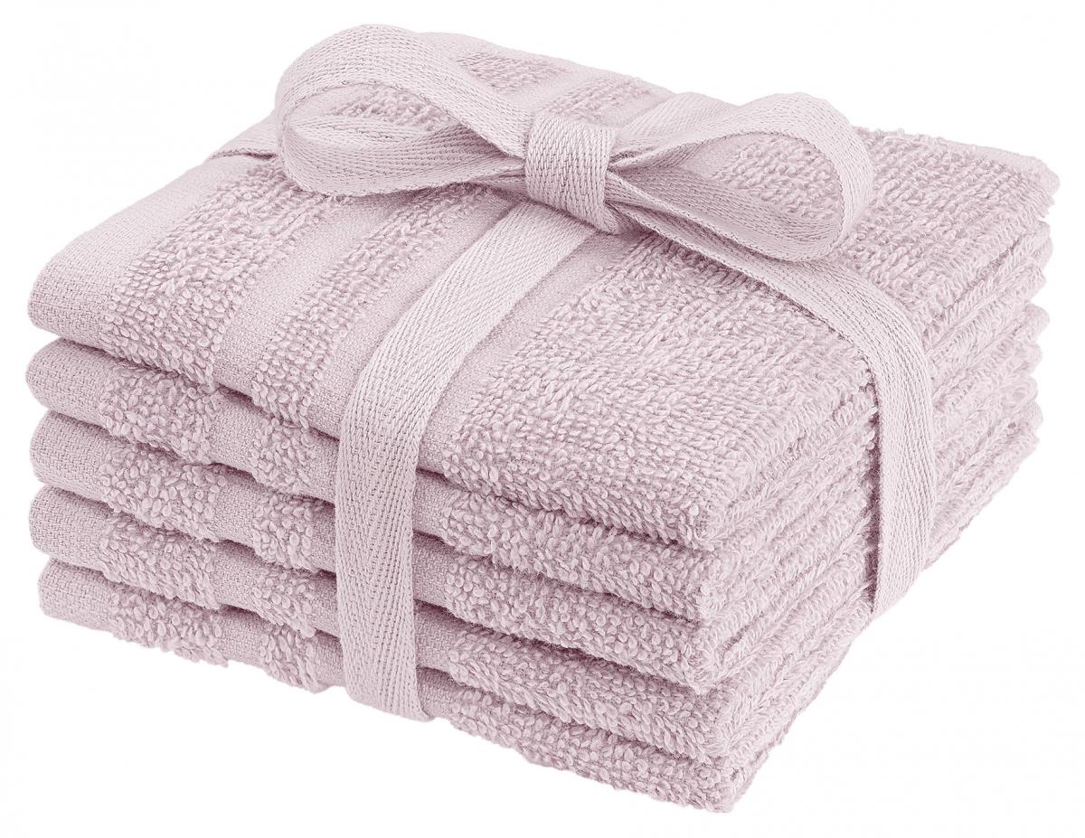 Borganäs of Sweden Gezichtsdoekjes Basic Badstof - Roze 25x25 cm 5-pack